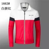 jacke tommy nouvelle collection zip 1663 blanc rouge